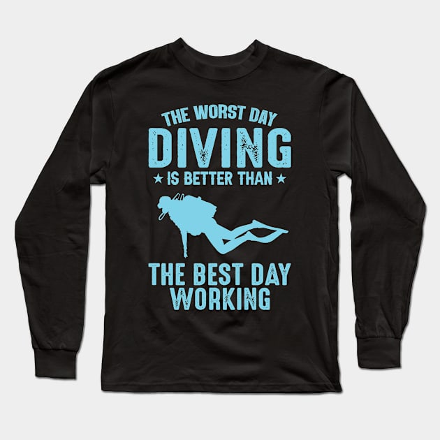 Diving day is the best day Long Sleeve T-Shirt by sudiptochy29